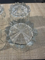 Set Of 4 Made In Italy Starburst Double Old-Fashioned Lowball Whiskey Glasses