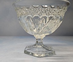 Vintage EAPG Jenkins DAHLIA CLEAR Set of 5 (5 oz.) Champagne/Sherbet Glasses