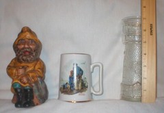 FISHERMAN VASE NORMAN ROCKWELL MUG RED LOBSTER LIGHTHOUSE GLASS LOT SOLD AS IS
