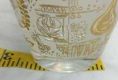 Hazel Atlas Barware lot of 2 Martini Glass Colony Pattern 22kt Gold pattern vtg