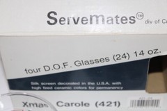 Vintage Culver Serve Mates Frosted Old Fashioned Tumblers 4 Christmas Carole