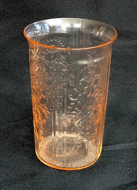 Sharon Cabbage Rose Depression Glass Thin Water Tumbler 9oz ** VERY NICE! **