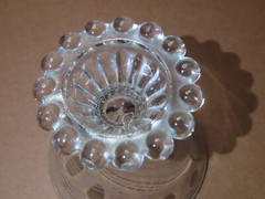 Vintage Anchor Hocking Glass Etched Polka Dot Glassware Champagne Sherbert Glass