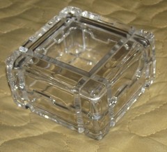1 – Zajecar Lead Crystal «LOVE» Heart Shaped Trinket Box +1 – Glass Square Box L