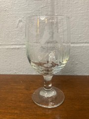 Vintage Etched Wine Glass With Name Suzanne & Birds Parrots Dated March 15 1978