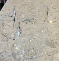 Vintage Iowa Precision Taunton Cut Crystal Beer Tankard Pint Glass Mug Poland