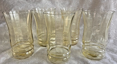 Vintage Amber Marigold Iridescent Glass Tumblers (5)