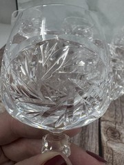 Vintage Bavarian 24% Lead Cut Crystal Wine Goblet Set