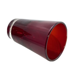 Tall Red Clear Cased Barware – Hand Blown Pontil – Holidays – 6 Pieces