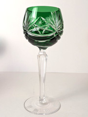 Set of 6 Ajka AJC40 Crystal Cut To Clear Wine Glasses/Hocks – 1940/60s Hungary
