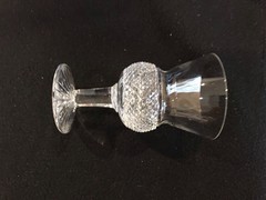 Edinburgh Scottish Crystal Glass Thistle Pattern Wine Goblet Glass 5 1/4″ tall