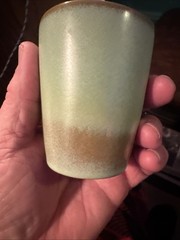 Vintage Pair Of Frankoma Prairie Green Tumblers 3.5 Inches High 5LC
