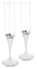Vera Wang Wedgwood Infinity Silver Toasting Flute Set Wedding Engagement Gift