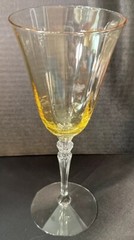 Fostoria Trojan Topaz Yellow True Wine Glass Goblet Set of Two – One Imperfect