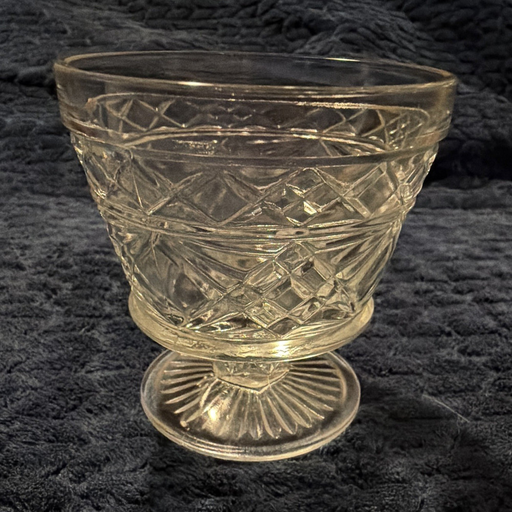 Unmarked Clear Pressed Glass Goblet, Pedestal Dessert Cup