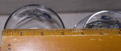 Set of 3 Blue Danube /Blue Onion Glass Wine Stem Balloon 10-12 Oz Goblet Glasses