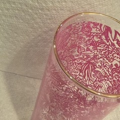 Lily Pulitzer 7 in cocktail glass tropical pink Tom Collins barware