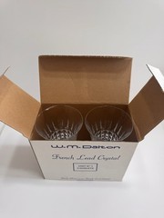 W.M. Dalton Cut Crystal Goblets Unit No. 1 Set of 2 Clear France