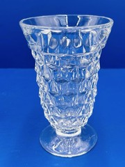 Fostoria American Cubist Low Footed 5.75″ Iced Tea Water Goblet Glass Set of 5