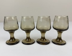 1970s Libbey Glass Tawny Accent Mini Cordial Glasses Set of 4