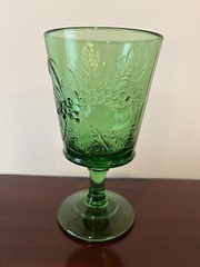 Vintage Fenton LG Wright Strawberry & Currant Pattern KELLY GREEN Glass
