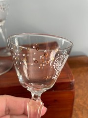 5 Vintage Libbey Rooster Glasses Chanticleer Cocktail Cordial MCM Barware Gold