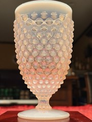 1930/40s Vtg Duncan Miller Pink Opalescent Hobnail Footed Tumbler Glasses 4 Pc