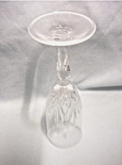 CHAMPAGNE CRYSTAL GLASSES Set 4 Long Multi-sided Stem Glasses Palm Design (A2)