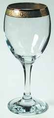 HOME ESSENTIALS IMPERIAL 24kt. Gold Hand Decorated Set Of 4 Wine Glasses / NEW!