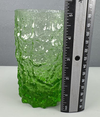 Vintage Selezione IVV Italian Crystal Glacier Ice Bark Glass Tumbler Lime Green