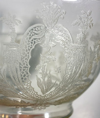 3 Blue Bell Yellow Tiffin-Franciscan Etched Champagne Sherbert 6″ Glasses