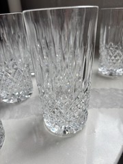 11 Waterford Ballybay Criss Cross Vertical Cut Crystal Highball Glasses 5 1/2»