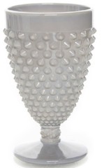 Goblet – Hobnail Gigi Pattern – Gray Swirl Marble Glass – Mosser USA