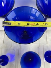 (7) Pier 1 Cobalt Blue Martini Cosmopolitan Margarita Glasses HTF Excellent!!