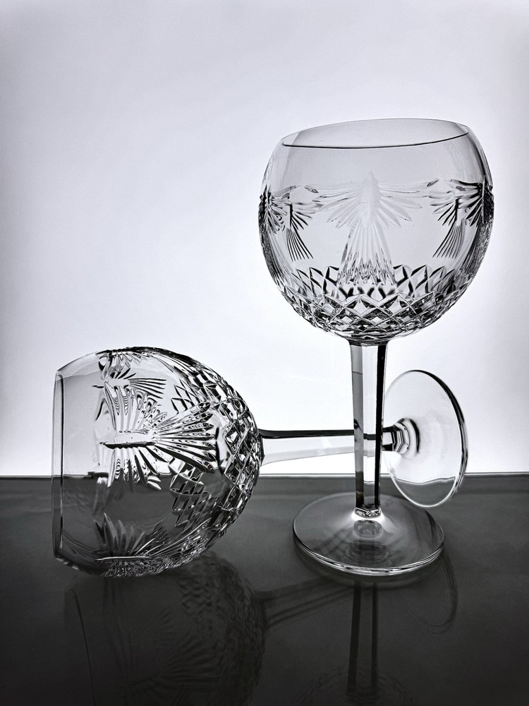 Waterford Millennium “Peace” – Toasting/ Balloon Wine Glasses 8”, Set of 2
