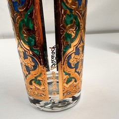 Two 1960s Georges Briard Firenza Highball Glasses Blue Light Paint Loss Lot #3