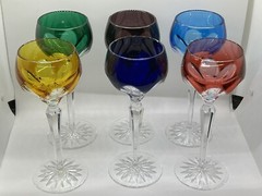 Faberge Crystal Lausanne Multicolored Liqueur Cordial Glasses Set Of 6
