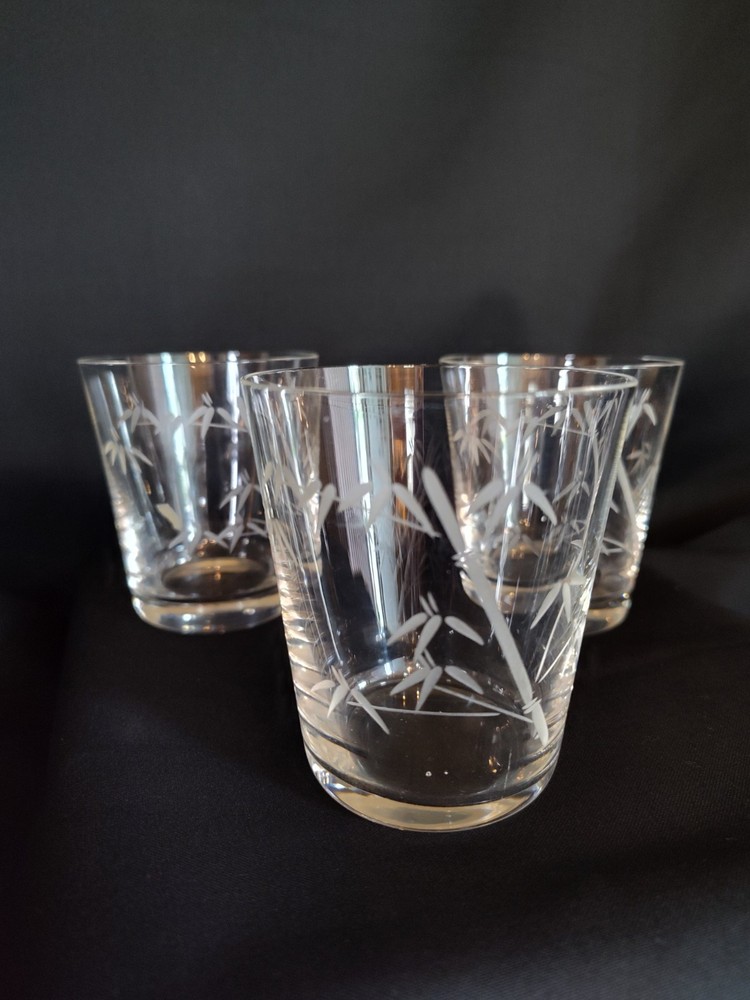 Noritake Sasuke MCM Etched Crystal Whiskey/Shot Glasses (Set Of Three)