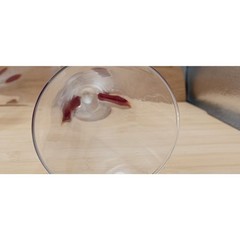 Vintage Hand Blown Blood Red Drip Art Glass Stylish Champagne Wine Glasses