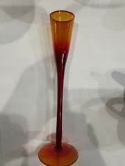 Vtg Le Smith/viking Amberina Trumpet Shot Glass 6.5” Narrow & Tall