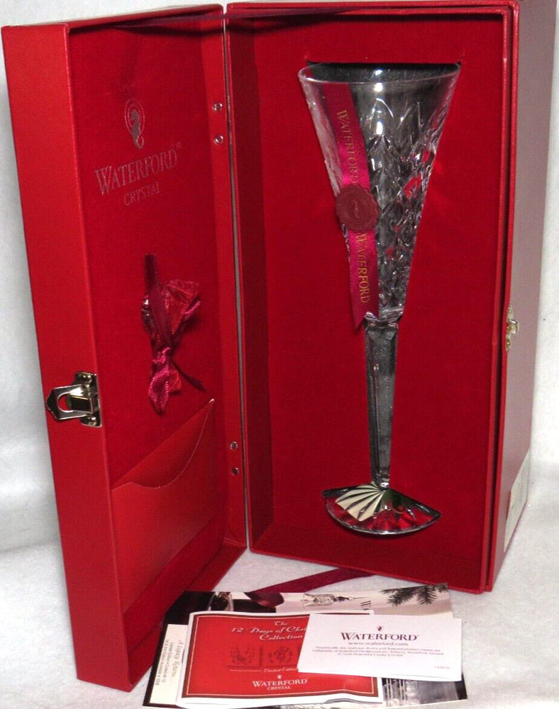 Waterford Irish Crystal 4 Calling Birds 12 Days of Christmas Flute & Charm – Box