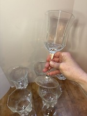 Luminarc France Octime Octagon Clear wine Glasses Set 6