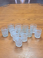 Anchor Hocking Wexford Old Fashioned Rock Glasses Diamond Glass VTG Set of 12