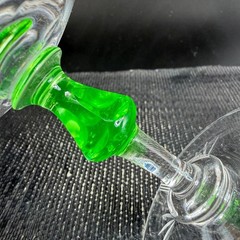 Vintage Uranium Glass Etched Laurel Leaf Champagne Coupes Vaseline Stem Cups Set