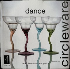 Circleware Dance 4 peices Margarita Glasses 6oz Dishwasher Safe