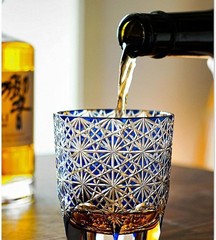 Edo Kiriko Crystal Whiskey Glasses Hand Cut To Clear 7oz-12oz Gift Packing NEW