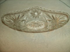 CRYSTAL HEART DISH GOLD TRIM CANDY RELISH OLIVE SERVING 6″ x 6″ NEW IN BOX HEAVY
