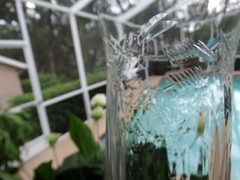 Rock Sharpe Clear Glass Polished Cut Dartelle Iced Tea Stem 3007 Excellent Cond.