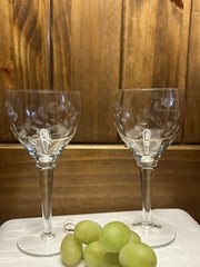 Set Of 2 Etched Design 7” Elegant Wine Glasses Great For Wedding Any Specialday