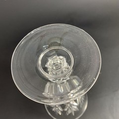 Capri Crystal Clear Knob Stem Wine Water Glasses 6.25 in tall Set of 4 Vintage